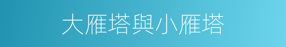 大雁塔與小雁塔的同義詞