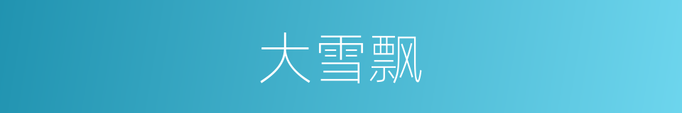 大雪飘的同义词