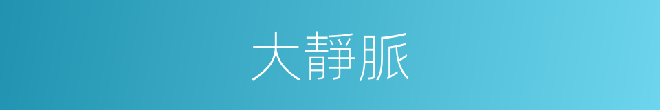大靜脈的意思