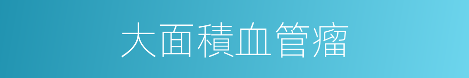 大面積血管瘤的同義詞