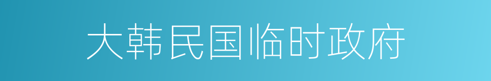 大韩民国临时政府的同义词