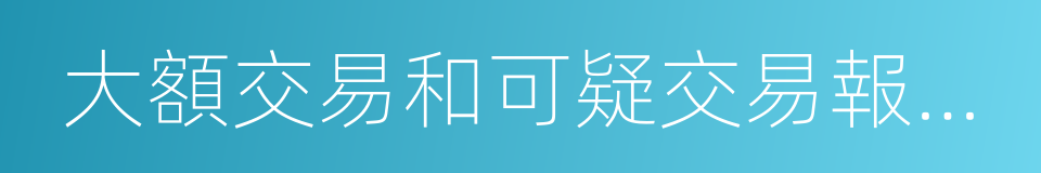 大額交易和可疑交易報告制度的同義詞