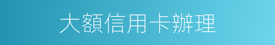 大額信用卡辦理的同義詞