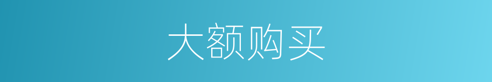 大额购买的同义词