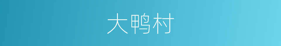 大鸭村的同义词