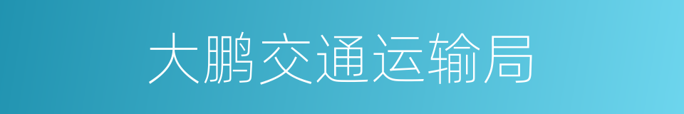 大鹏交通运输局的同义词