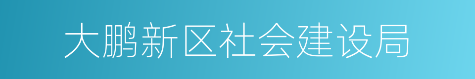 大鹏新区社会建设局的同义词