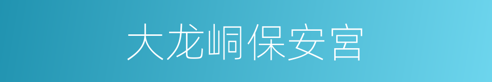 大龙峒保安宮的同義詞