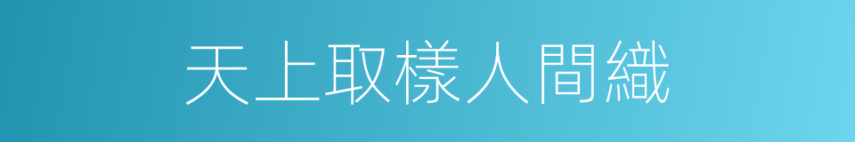 天上取樣人間織的同義詞