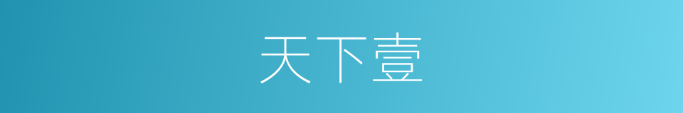 天下壹的同义词