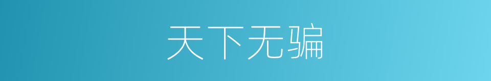天下无骗的同义词