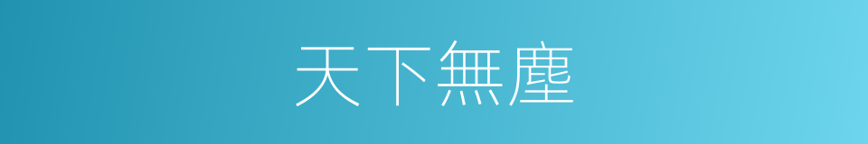 天下無塵的同義詞