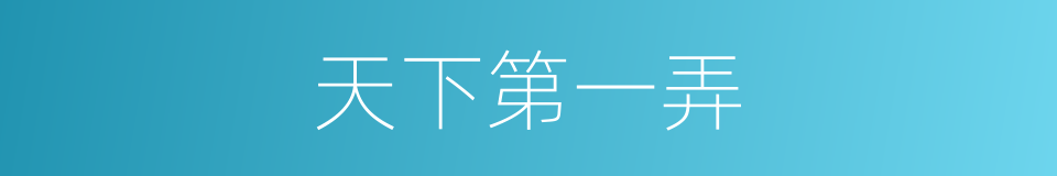 天下第一弄的同义词