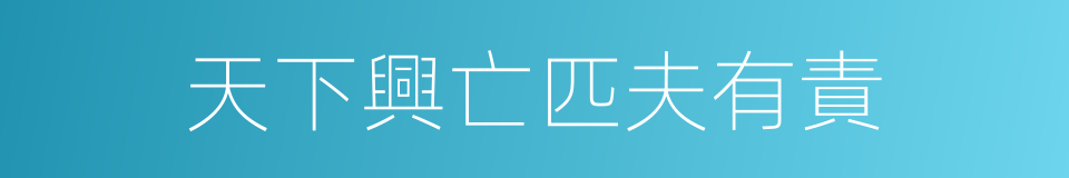 天下興亡匹夫有責的意思