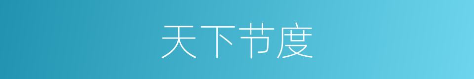 天下节度的同义词