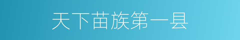 天下苗族第一县的同义词