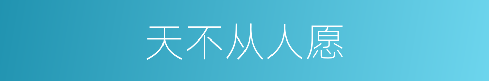 天不从人愿的同义词