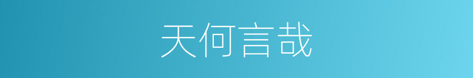 天何言哉的同义词