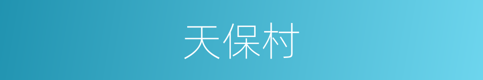 天保村的同义词