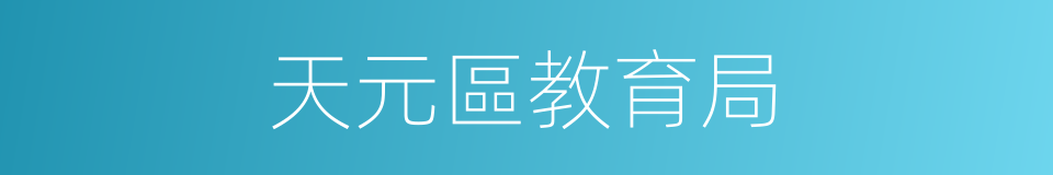 天元區教育局的同義詞