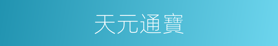 天元通寶的同義詞