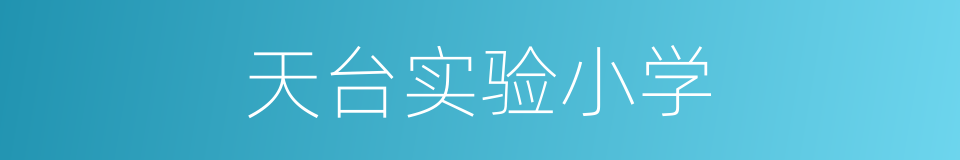 天台实验小学的同义词