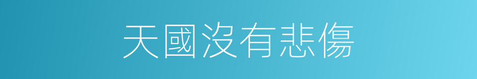 天國沒有悲傷的同義詞