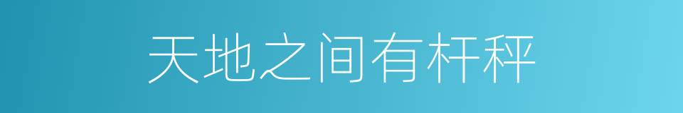 天地之间有杆秤的同义词