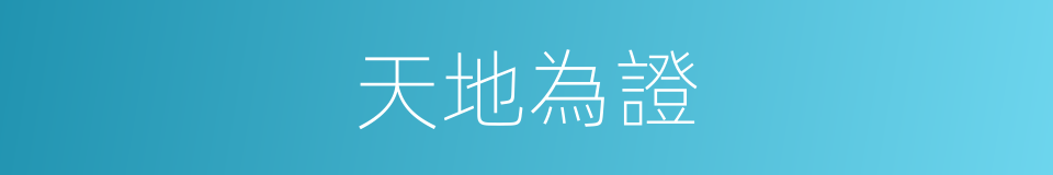 天地為證的同義詞