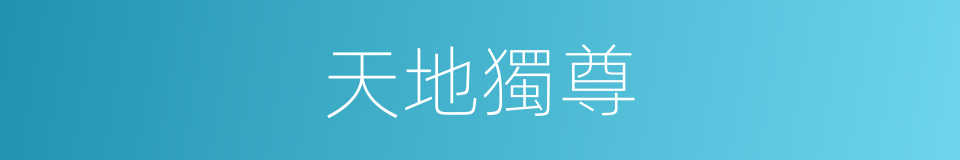 天地獨尊的同義詞
