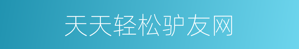 天天轻松驴友网的同义词