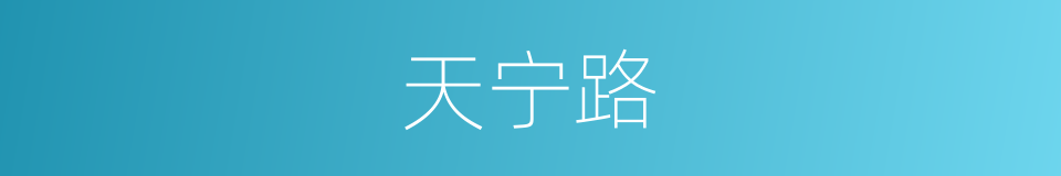 天宁路的同义词