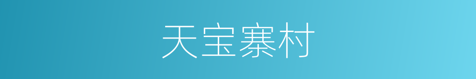天宝寨村的同义词