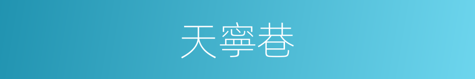 天寧巷的同義詞