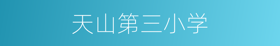 天山第三小学的同义词