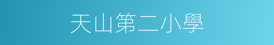 天山第二小學的同義詞