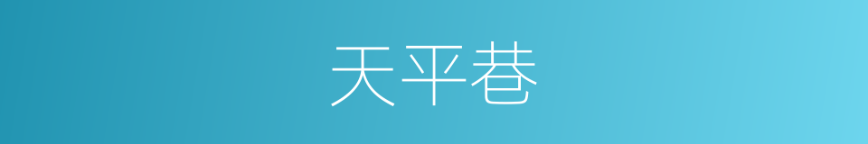天平巷的同义词