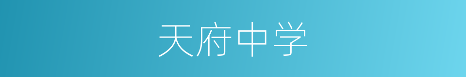 天府中学的同义词