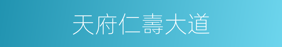 天府仁壽大道的同義詞