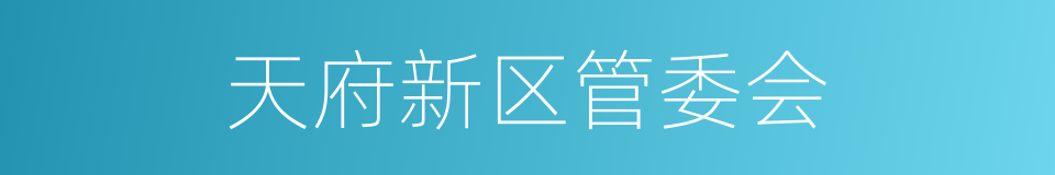 天府新区管委会的同义词
