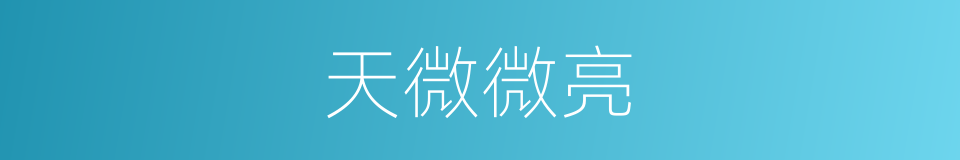 天微微亮的同义词