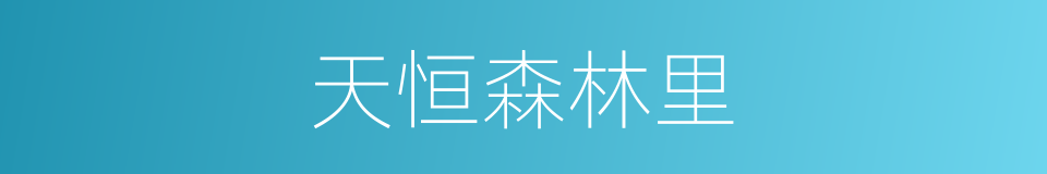 天恒森林里的同义词