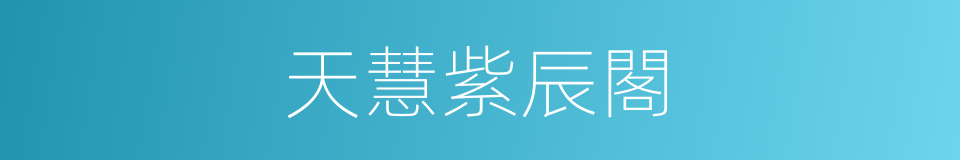 天慧紫辰閣的同義詞