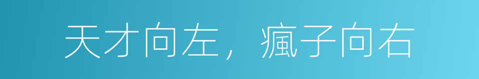 天才向左，瘋子向右的同義詞