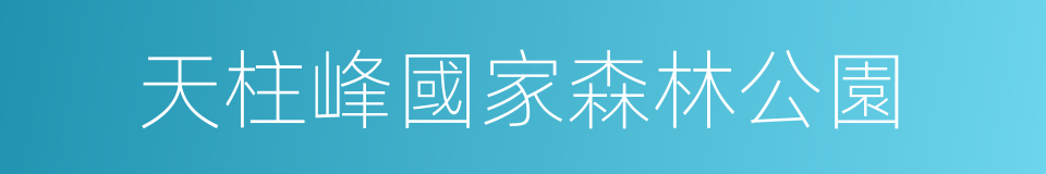 天柱峰國家森林公園的同義詞