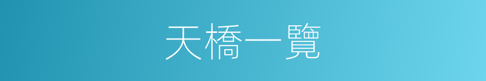 天橋一覽的同義詞