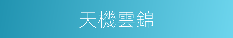 天機雲錦的意思