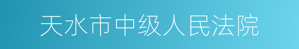 天水市中级人民法院的同义词