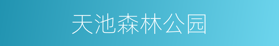 天池森林公园的同义词