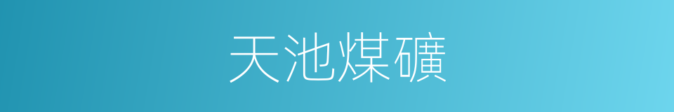 天池煤礦的同義詞